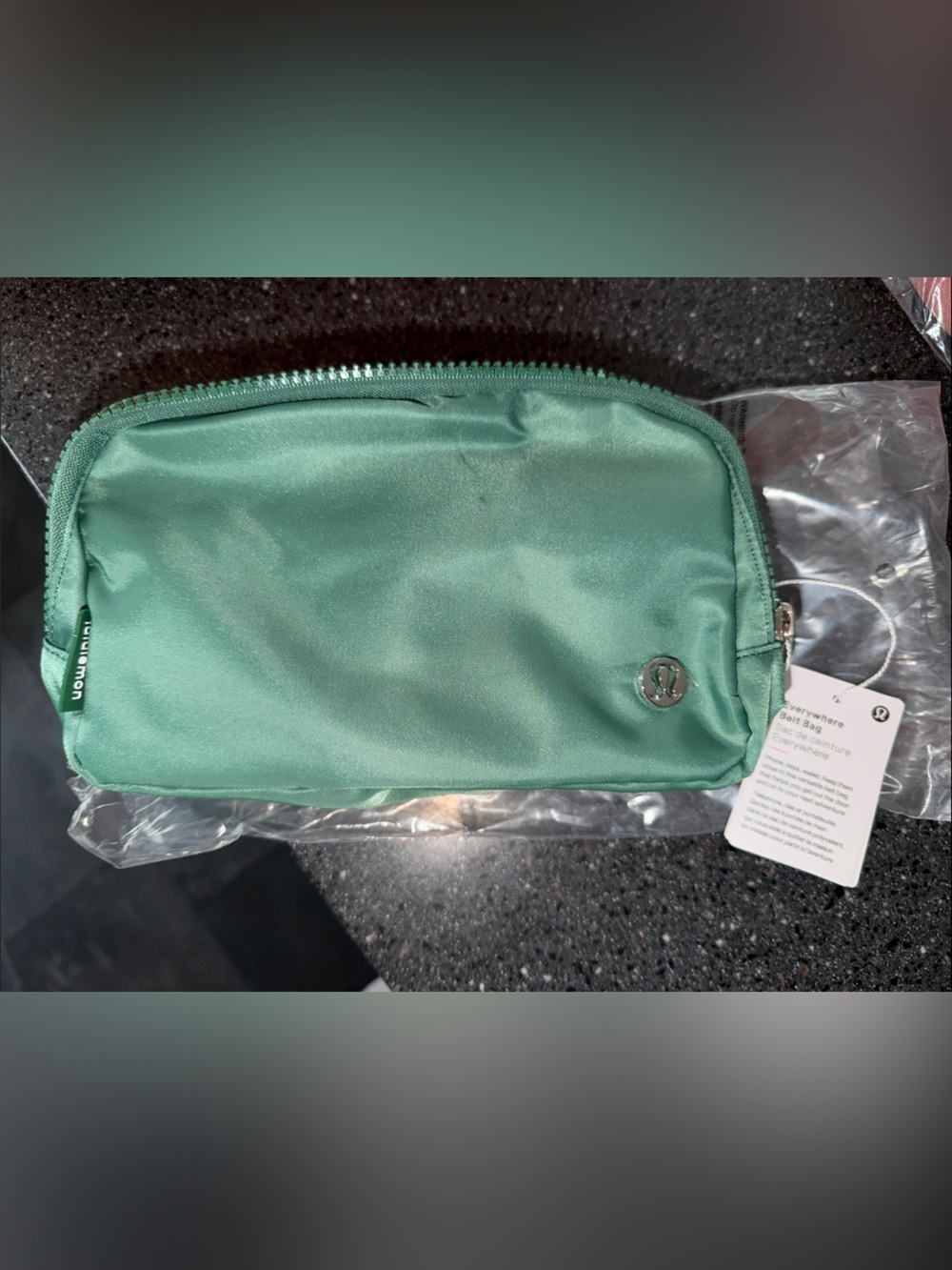 Lululemon Seafoam Green Zip Cosmetic Pouch